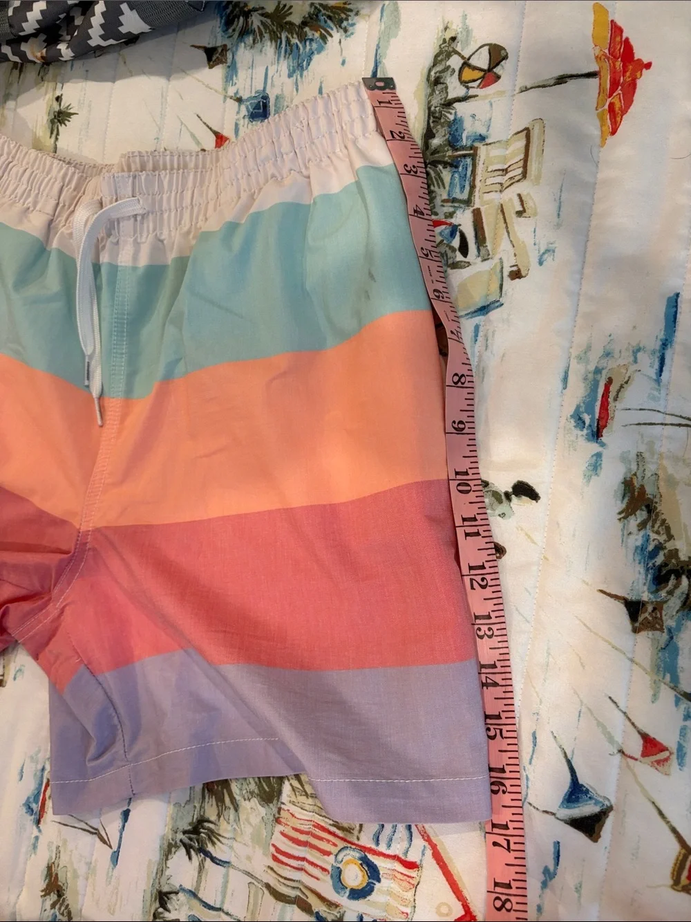 chubbies Striped Pastel Swim Trunks in Mint, Peach, Coral, Lavender